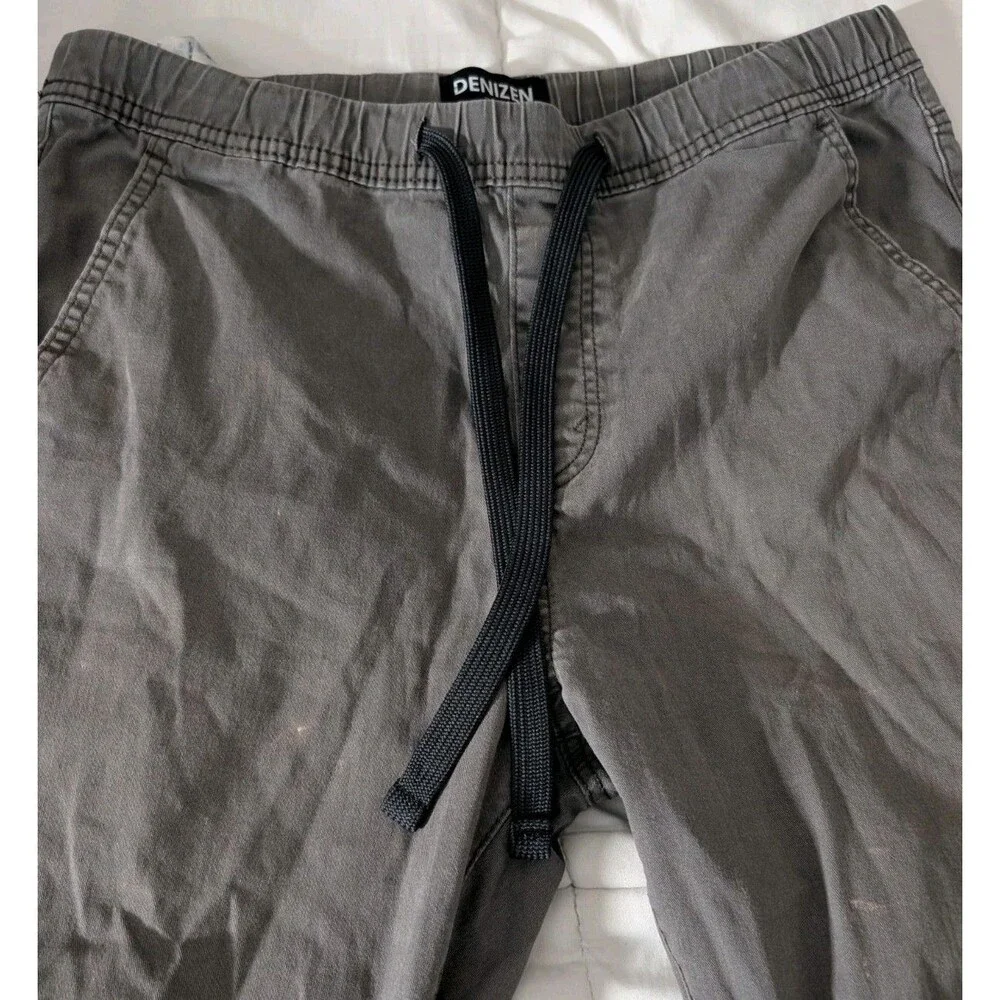 Levi's Denizen Men's Gray Jogger Pants Drawstring Elastic Waist Tapered Size M